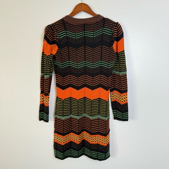 M Missoni Pattern Knit Dress Orange Green Small - Picture 1 of 5